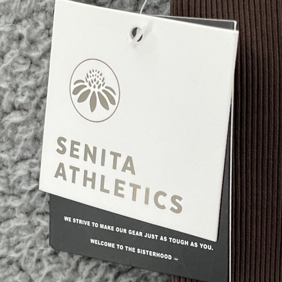 New Senita Athletics Womens Medium Ribbed Shakti Pants Leggings Brown Workout - Picture 4 of 8